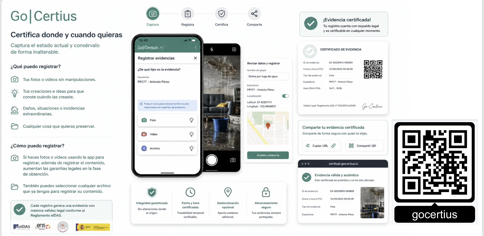 App GoCertius para evidencias certificadas